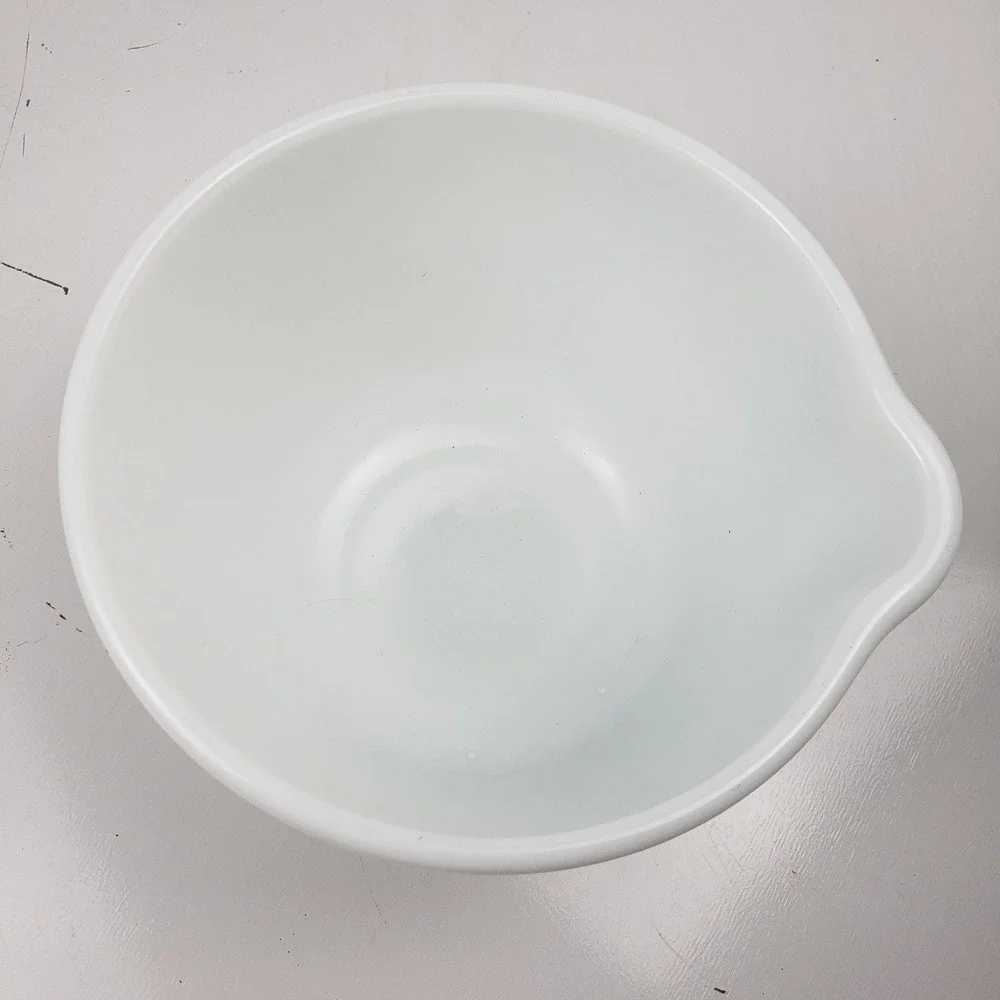 Hamilton Beach Model G Small‎ Milk Glass Mixing Bowl White Ribbed With Spout